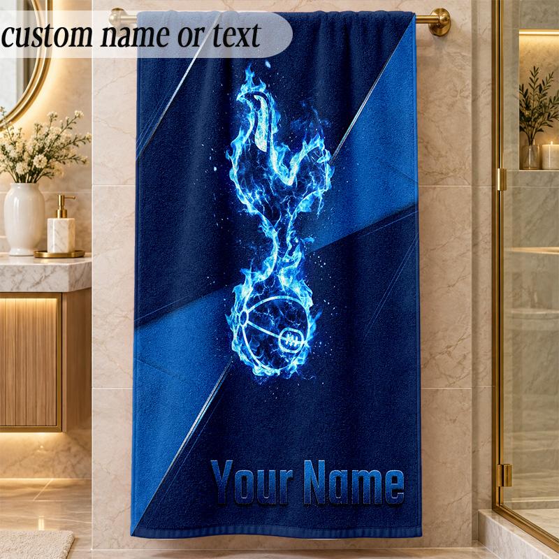 Beach TowelTottenham Hotspur FC Custom Name Text Personalized Soft Towel for Beach Pool Indoor Home Decor Gift