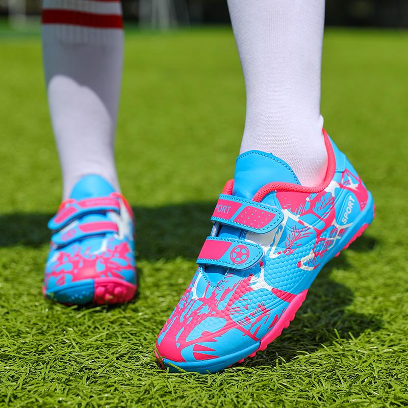 Boys Training TF Soccer Shoes Artificial Grass Anti-Slippery Youth Football Shoes Sports Training Shoes Girls Football Shoes
