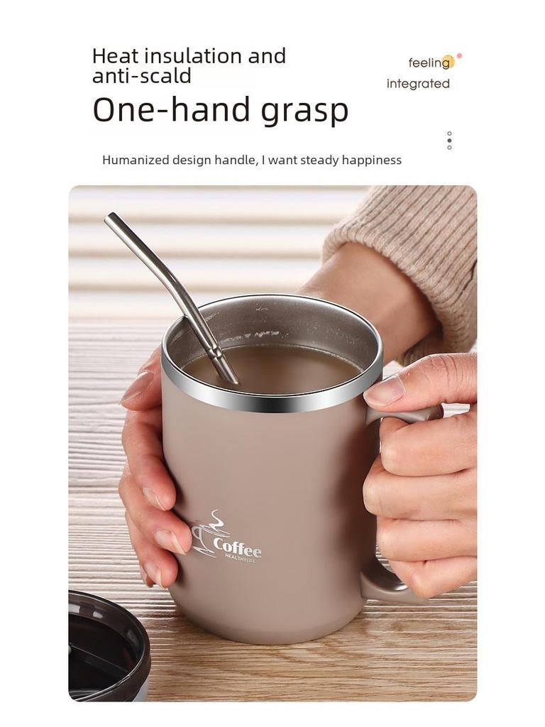 Insulated Stainless Steel Office Coffee Mug with Lid