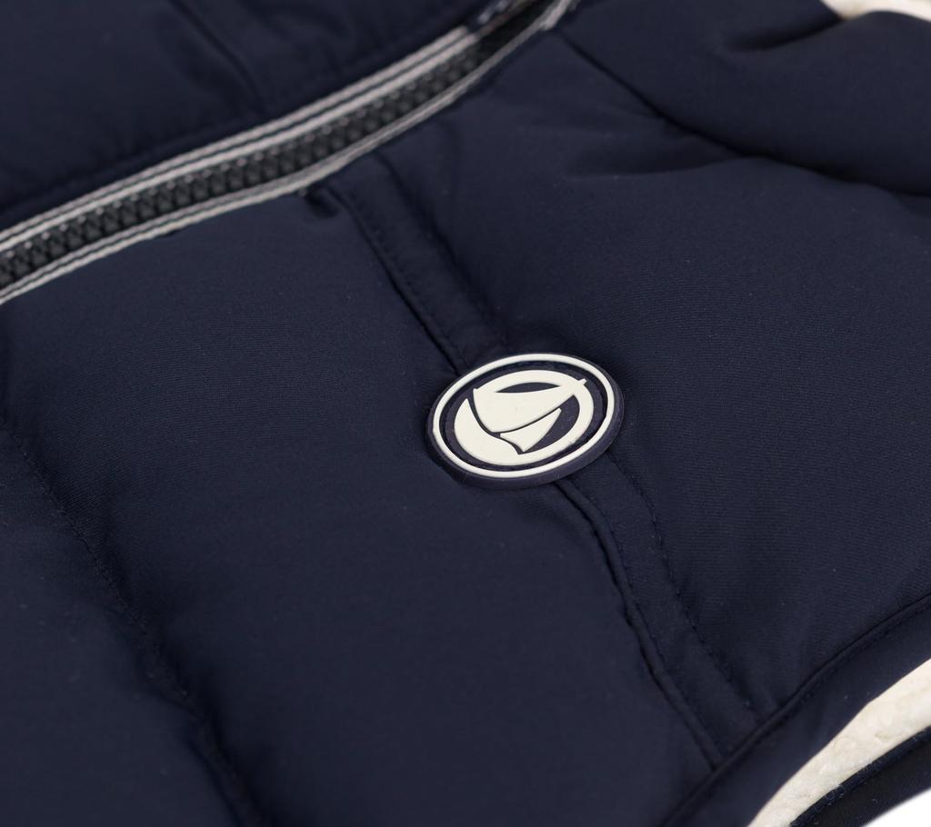 Petit Bateau Reversible Quilted Vest Size 36 95cm A0DU5, Navy/Off-White, Months,