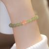 Natural Hetian Jade Bracelet with Fresh Style and Pure Silver Bells