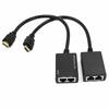 2Pcs HDMI-compatible to 3D 1080P RJ45 Cat5e/6 LAN Ethernet Balun Extender Repeater Adapter