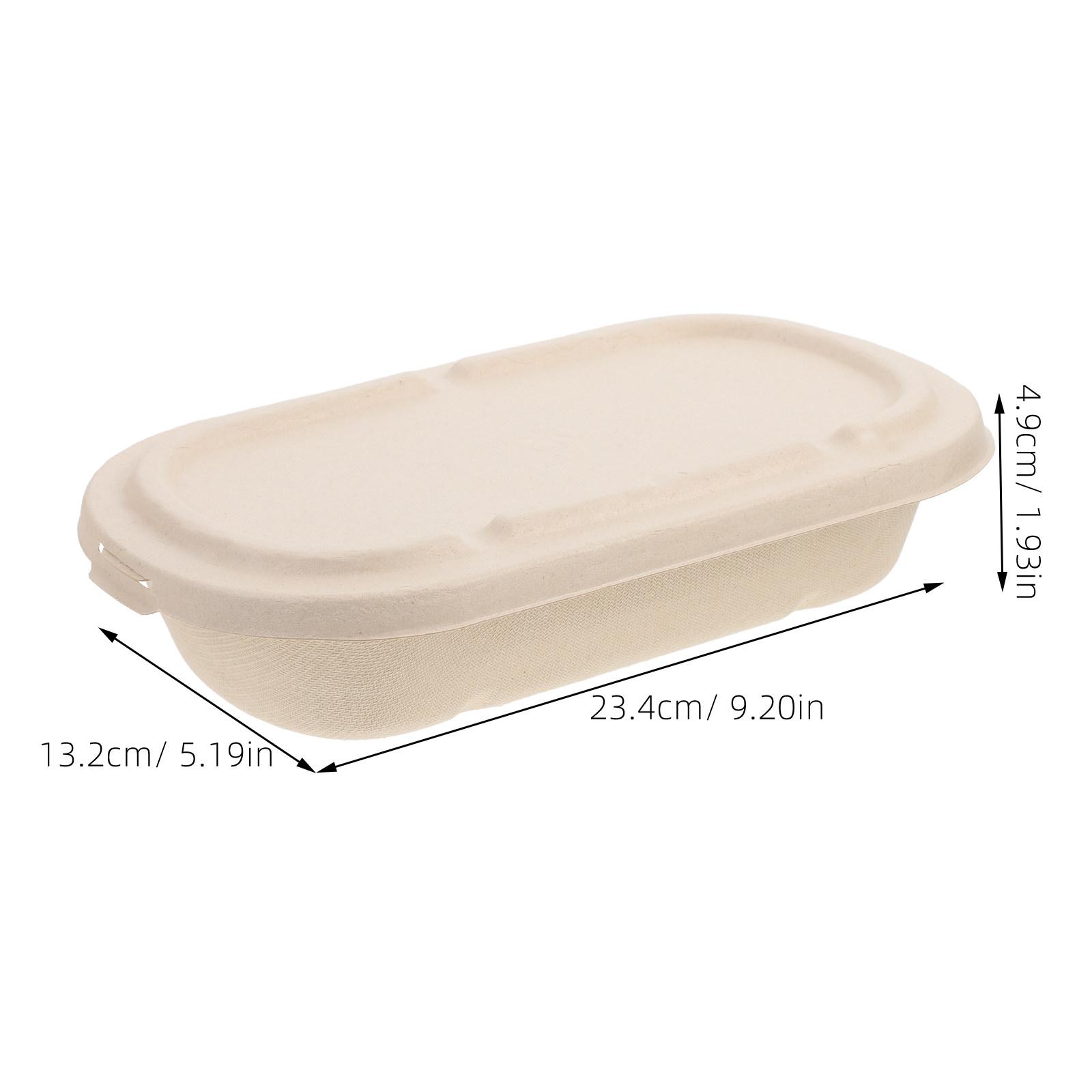25 Sets Disposable Pulp Food Boxes Meal Prep Containers Disposable Food Takeout Boxes with Lid Meal Prep Containers