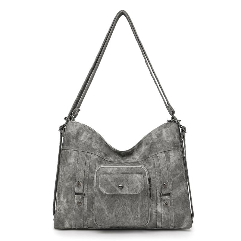 

Женская сумка-тоут Ретро Сумка Большая Вместимость На плечо Кроссбоди серый