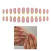 Pack Of 24 French Tip Press On Nail Gold French Tip Design Gold French Tip Fake Artificial Nail For Women Party