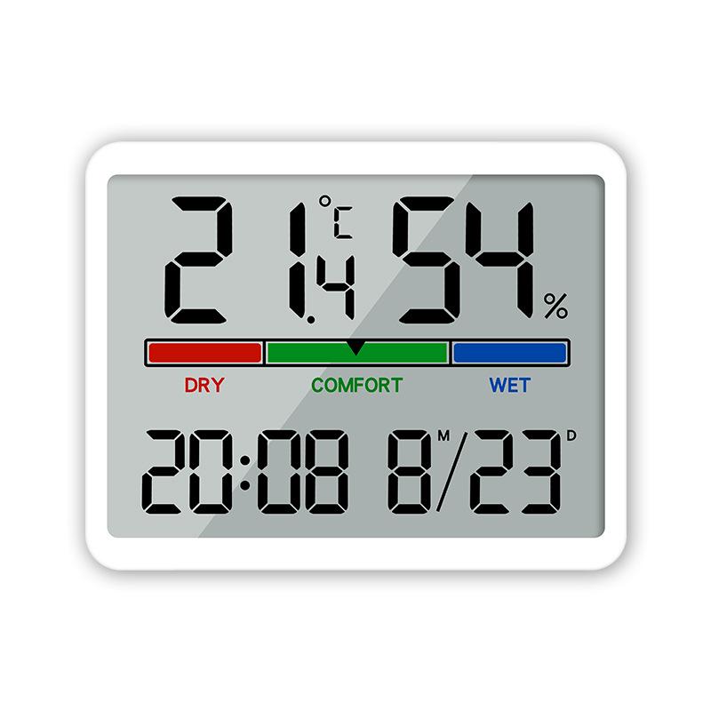 8218 Multi-function Slim Digital Wall Clock with LCD Display and Temperature