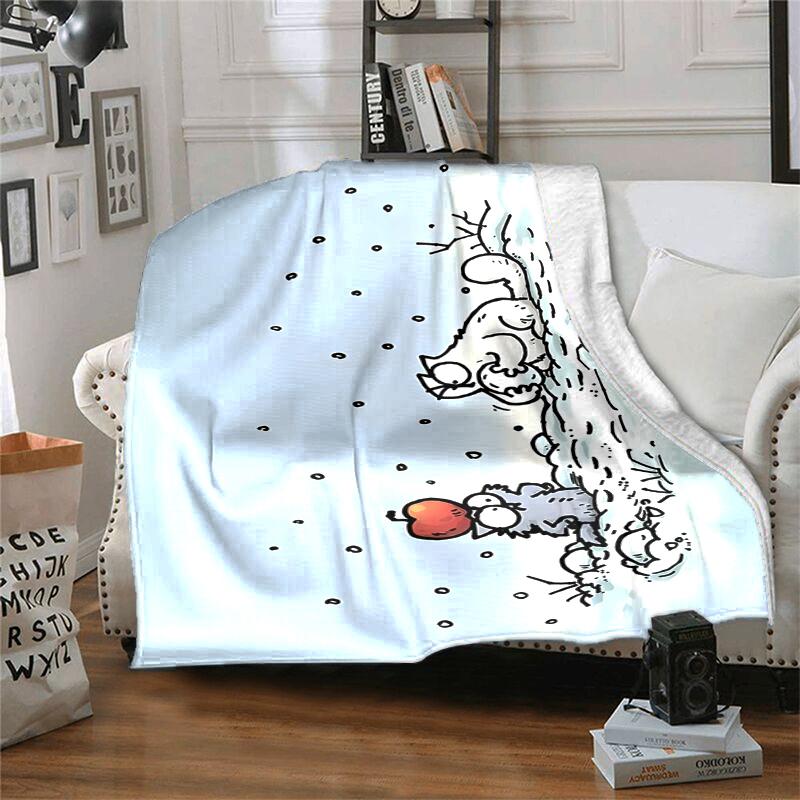 Simon's Cat Flannel Blanket Soft Warm All-Season Throw, Design for Camping, Car Travel, Hiking Sofa, Bed, Office Perfect Gift for Parties