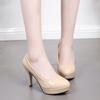 Women Large Size Patent Leather Stiletto Heels Round Toe Sexy Wedding Shoes Spring Summer Fashion Pumps