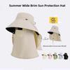 Wide-brimmed Sunshade Shawl Cap Anti-UV Mask Picking Tea Hat Cycling Cap Neck Protection Hat  Women