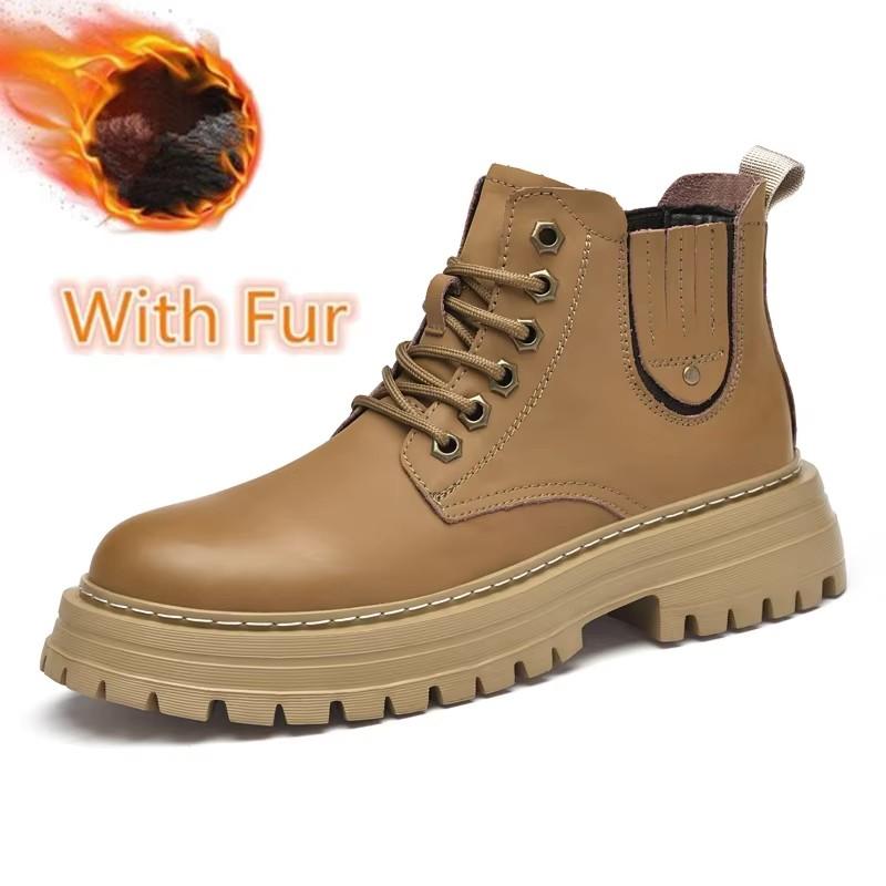 

Удобные мотоциклетные ботинки на шнуровке, мужская теплая зимняя обувь для активного отдыха, новинка 2024 года, мужские ботильоны из натуральной кожи, мужская обувь с толстой подошвой 45