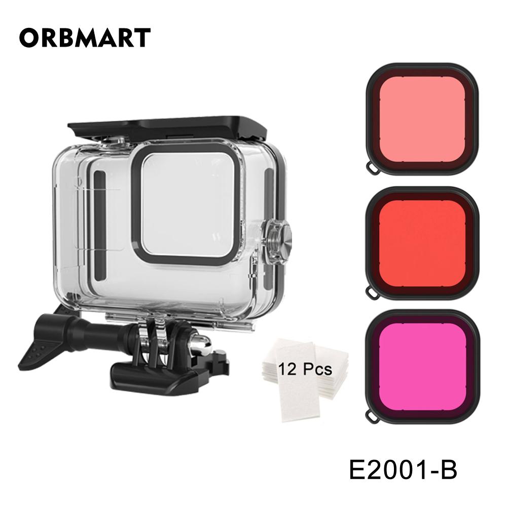 Boîtier étanche 60m pour GoPro Hero 8 Black Boîtier de plongée sous-marine Protection Couvercle de plongée Support pour accessoires de caméra Go Pro 8