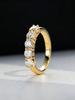 Anello in Argento 925 Semplice Classico Lucido a Cinque Stelle con Zirconi per Donna Fidanzamento Matrimonio Gioiello di Lusso di Alta Qualità