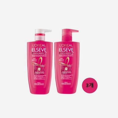 L'Oreal Keratin Smooth Shampoo & Balsamo 410ml 3 pezzi. 2 shampoo + 1 balsamo.
