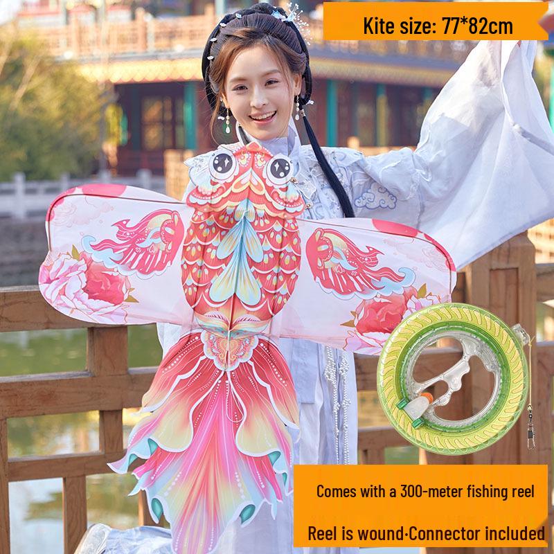 2026 Peony Goldfish 3D Bamboo Kite: Retro Mini Koi Decoration