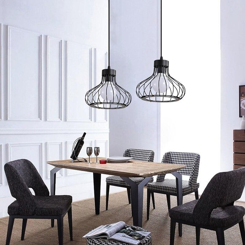 Retro Chandelier Single Head Pendant Lamp Metal Cage Chandelier Industrial Iron Chandelier Loft Kitchen Bar Restaurant