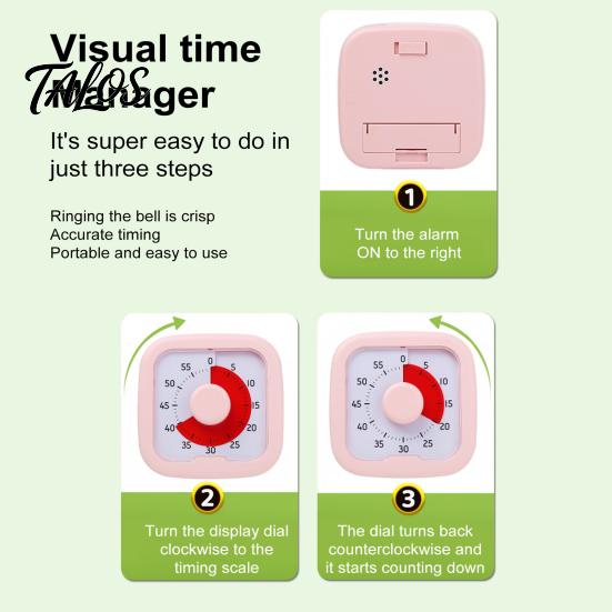 60-minute Visual Timer Countdown for Kitchen Meetings Silent Magnetic Easy-to-understand Concept Easy-to-Read Display 60 Minute Classroom Learning