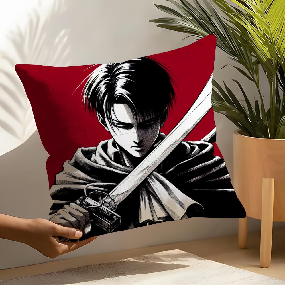 Levi Ackerman Attack On Titan Pillow Case Linen Cushion Covers For Decorative Sofa Home Pillows Case Car Chair Pillows Cases