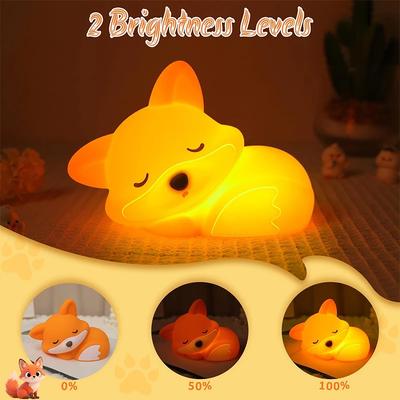 Fuchs Nachtlicht Wiederaufladbares Squishy Dimmbares Nachtlicht, LED Neuheit Tier Spielzeug Niedliche Sachen, Baby Kleinkinderzimmer Deko