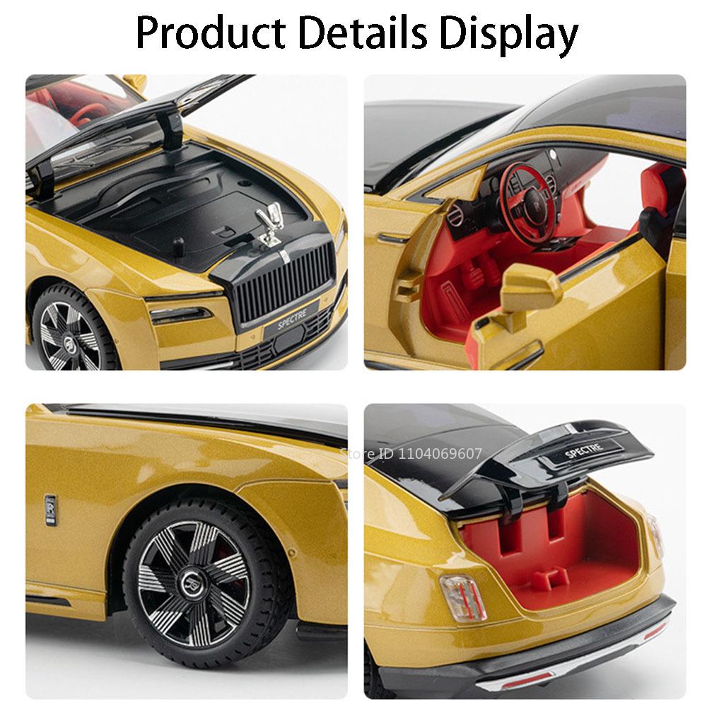 1:24 Rolls Royce Phantom Spectre Modell Spielzeugauto Diecast Metall Sound Licht Rückzieher Sammlung Spielzeug Fahrzeugmodelle Geschenk Ornamente