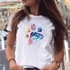 Women T-shirts Love Trend Style Dog Paw Cartoon Animal Pet 90s Summer Graphic Print Female Stylish T Top Shirt Girl Tee T-Shirt