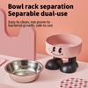 A Smiling Face Highlegged Pet Bowl Fashionable Stainless Steel Largecapacity Dog Bowl For Feeding And Water Neckprotectin