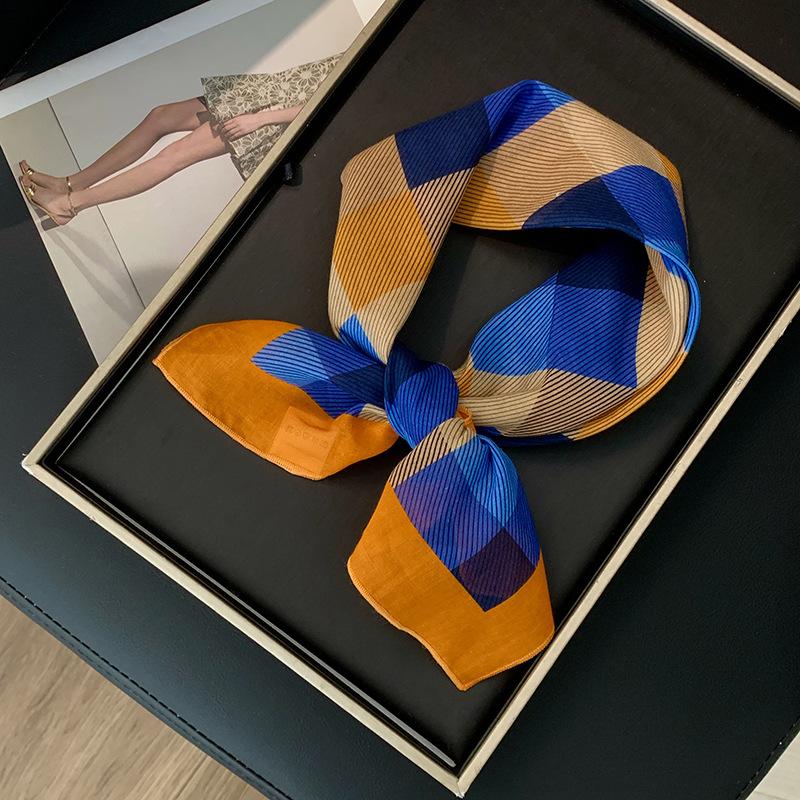 Literary square scarf cotton spring and summer silk scarf women's headscarf fashion headband flower scarf scarf silk scarf