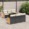 VidaXL Garden Furniture Set with Cushions 7 Pcs Black Braided Resin Acacia 3327668