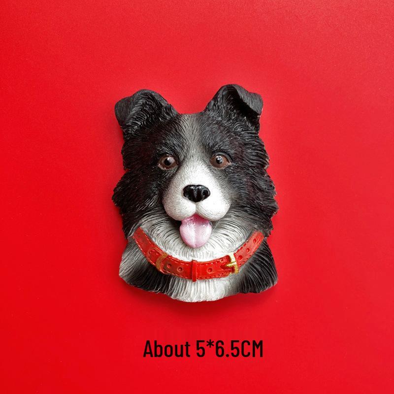 3D Shiba Inu & Pomeranian Dog Fridge Magnet - Teddy Magnetic Pet Decor Sticker