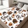 Cute Guinea Pig Pattern Flannel Throw Blanket Adorable Pet Guinea Pig Print Soft Sofa Bed Blanket