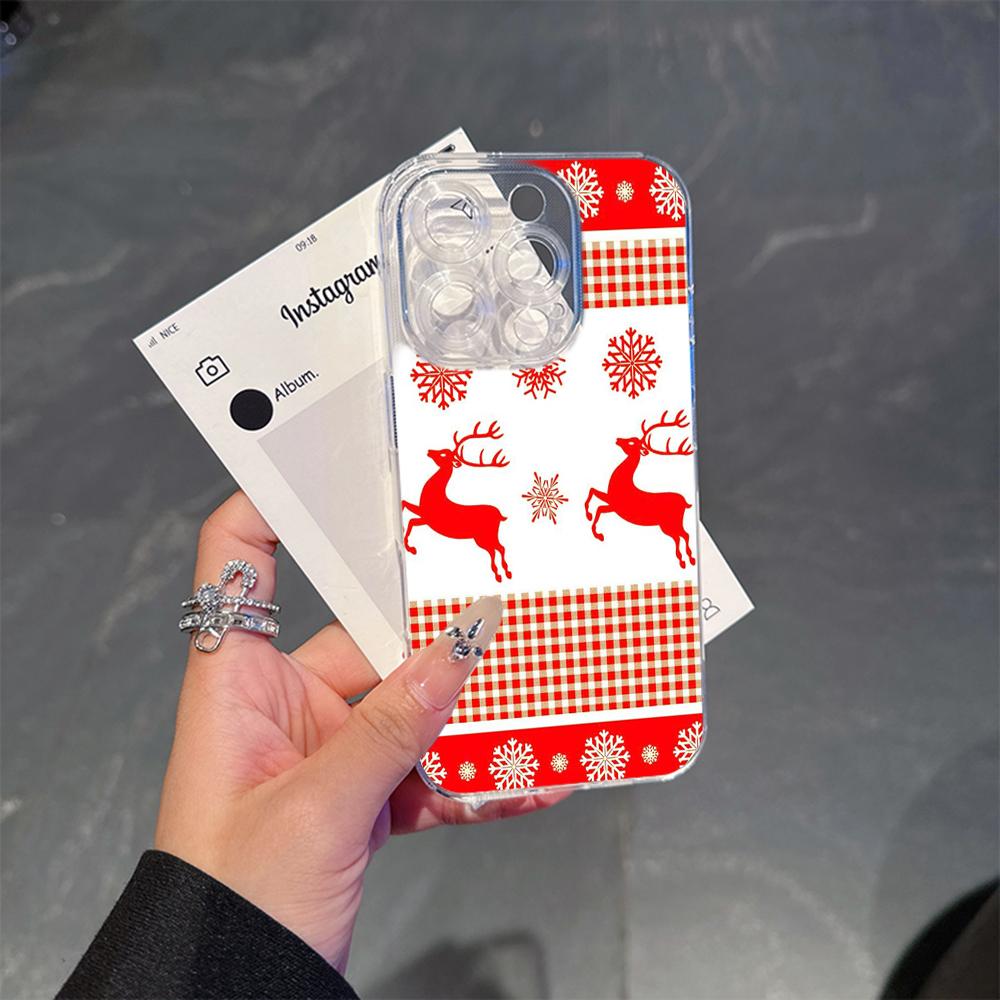 Ae112 Merry Christmas Art Magsafe Transparent Cases for Samsung S23 S24 Ultra S20 S21 FE iPhone 16 13 Pro Max XR Magnetic Wireless Charge Back Cover