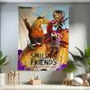VIKAMA Cartoon SSmiling Friends Colorful Tapestry Wall Hanging Bohemian Wall Tapestries Mandala Wall Art Decor