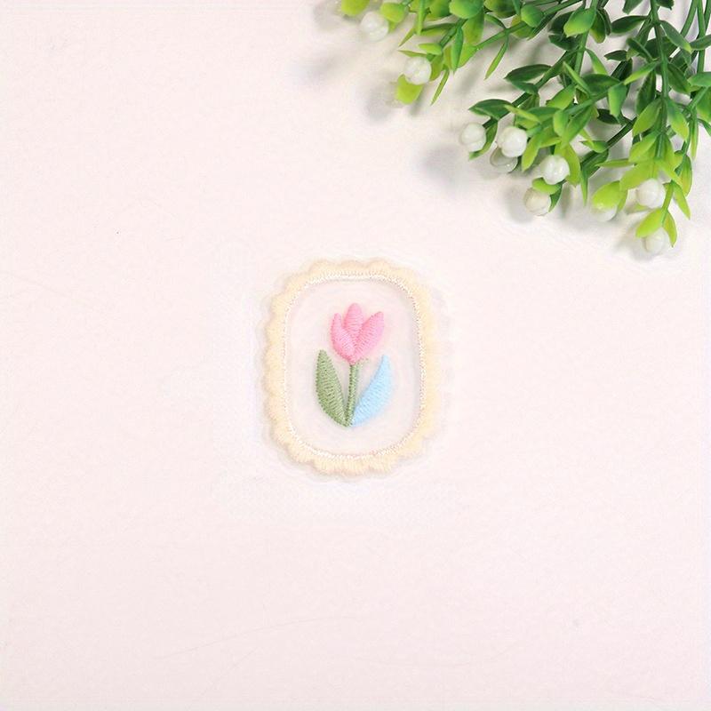 10PCS Lovely Flower Dress Decorative Patch Hairpin Accessories Lace Hollow Mesh Love Flower Decorative Embroidered Cloth Sticker