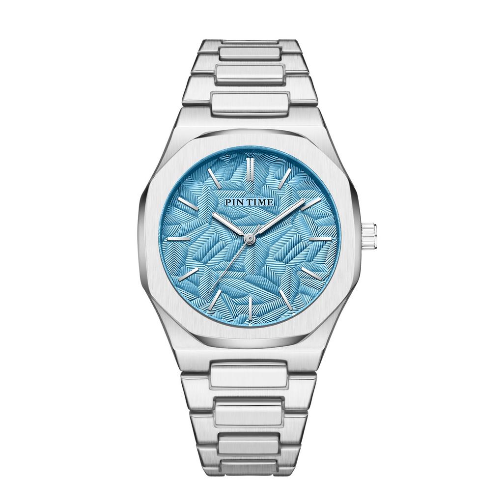Trendy Fashionable and Versatile Stainless Steel Night Light Waterproof Men's Quartz Watch