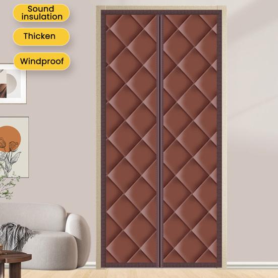 Magnetic Thermal Door Curtain Heavy Duty Insulated Door Cover Magnet Closure Windproof Soundproof Door Curtain for Entrance Insulation Patio Door