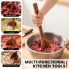 Ground Beef Chopper Wooden/Stainless Steel Chopper Manual Kitchen Meat Choppers Grinding and Pounding Spatula for Kitchen Gadget