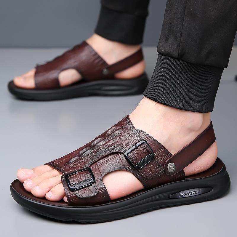 Fashion Business Summer Men's Shoes Minimalist Gentleman Casual Style Dress Up for Daily Office Work Outdoor Black Sandal Breathable