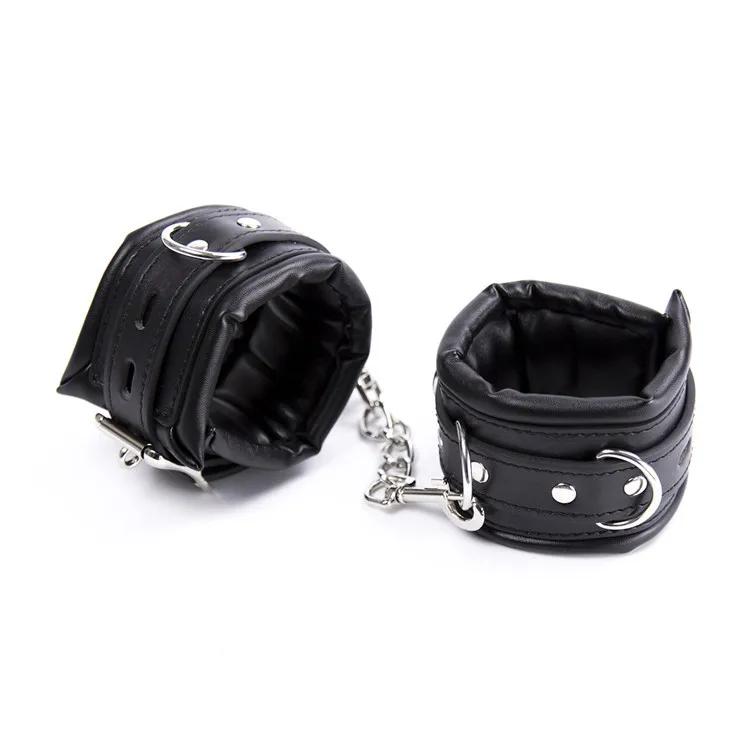 Stainless Steel Adjustable Open Leg Bar Handcuffs Ankle Cuffs Lockable Bondage Set Sex Slave Restraints Dog Collar Sex Toys