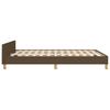 Bed Frame Without Mattress Dark Brown 140x190 Cm Fabric