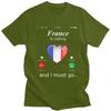 La Francia Chiama e Devo Andare T-shirt da Uomo Tshirt Moda Regalo San Valentino Maglietta T-shirt Bandiera Francese