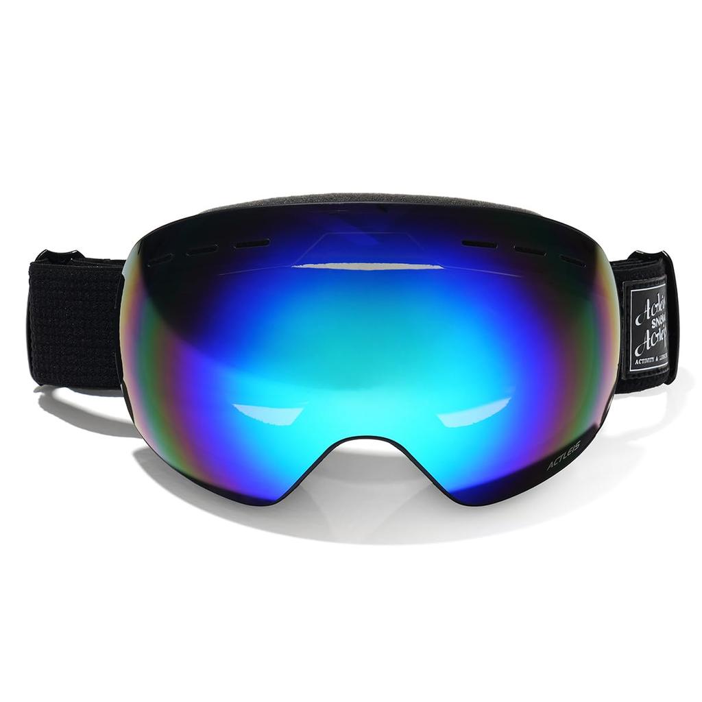 Acrace Ski Snowboard Glasses Wide Field of UV One Size Fits Most Goggles, Dual-Layer Lens, Goggles, Compatible, Anti-Fog, Unisex, 180° View,