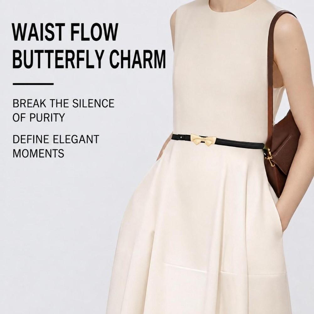 Bow Buckle Women's Belt Leather Bow Buckle Belt Fashion Waist Belt  Daily Outfits