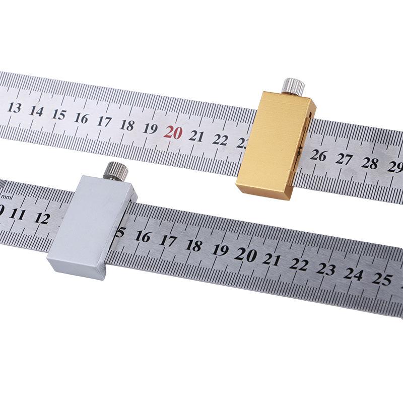 1/2Pcs Carpentry Steel Ruler Positioning Limit Block Measuring Marking Gauge Protable Accurate Positioning Woodworking Tools