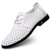 Men's Plus Size Genuine Leather Breathable Casual Shoes - Lace-up Driving Loafers with Soft Sole
