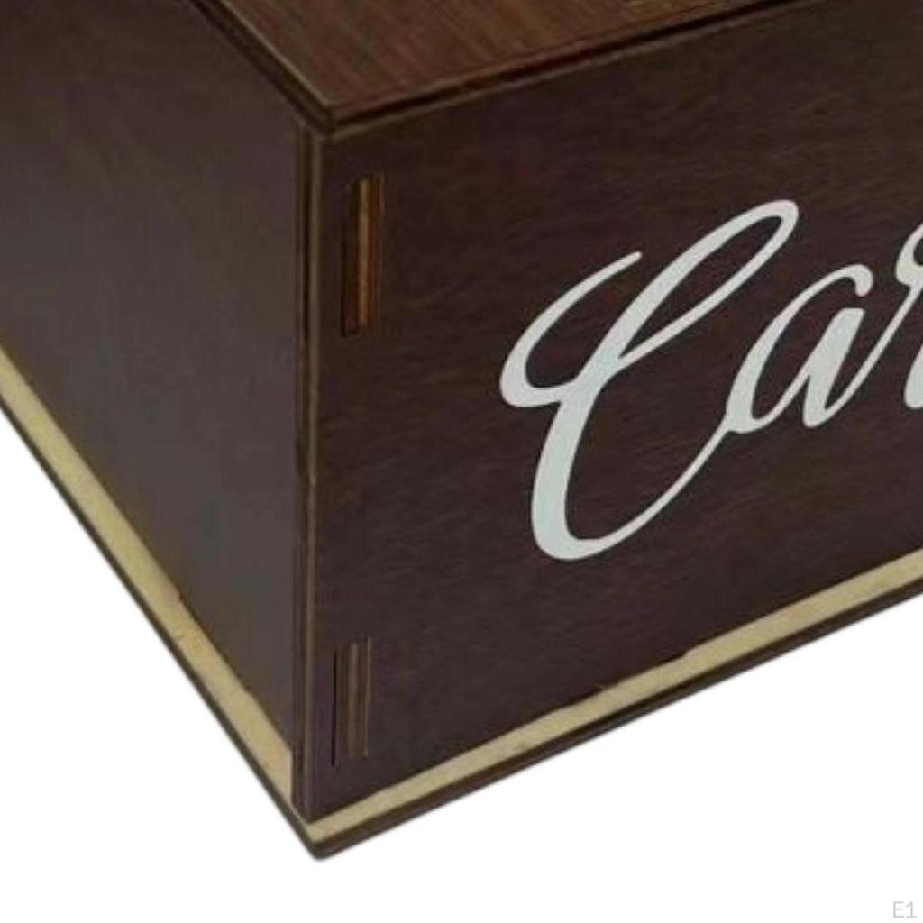 Wedding Card Box with Slot Table Desk Wooden Holder Money Gift for Reception Kids Shower