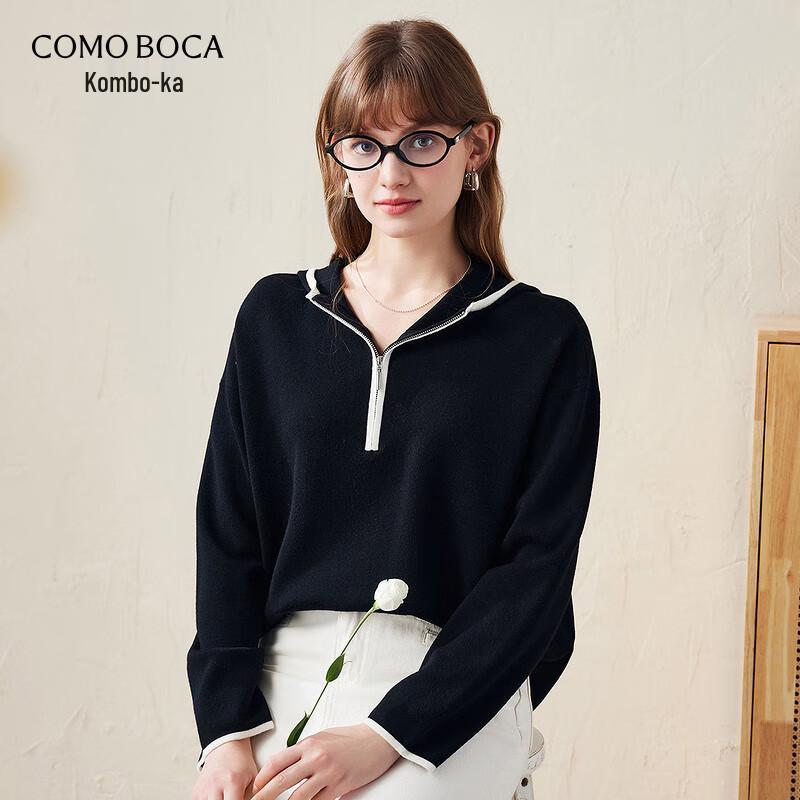 Women s Thick Fine Wool Hooded Sweater L