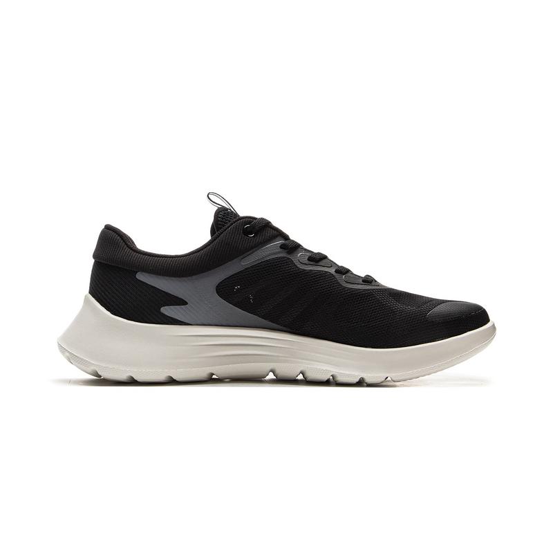Li-Ning Fashionable Comfortable Versatile Trendy Shock Absorbing Wear Resistant Breathable Low Top Casual Running Shoes Men sneaker Black ARSV071-2