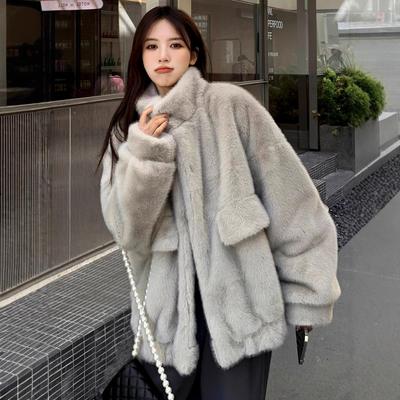 Hot-selling Autumn and Winter Imitation Fur Artificial Fur Jacket Medium and Long Mink Clothes