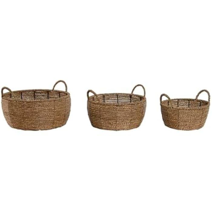 Pots de Fleurs - HOME ESPRIT - Marron Métal - Dimensions 34 x 33 x 15 cm - Lot de 2 - Multicolore