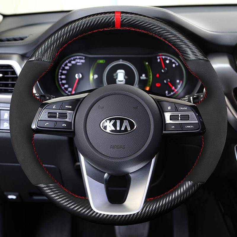 Custom DIY Car Steering Wheel Cover 100% Fit For Kia K5 Optima 2018 2019 Sportage 3 2019 Forte Ceed Cee'd 2017 2018 2019