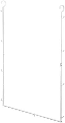 Yamazaki Jitsugyo 5678 Capacidad de Almacenamiento Telescópica Perchero de 2 Niveles Blanco Aprox.. W56~96XD5.5XH100cm Inteligente (Altura de la tubería 10 cm Paso ajustable en 5